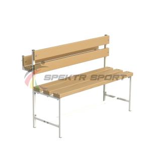 Купить Скамейка для раздевалок со спинкой и лотком (разборная) 1500 мм в Буинске 