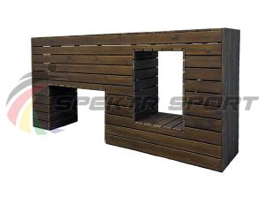 Купить Элемент полосы препятствий Стенка с двумя проломами (брус) в Буинске 