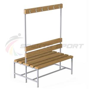 Купить Скамейка с вешалкой для раздевалок двухсторонняя (разборная) 1200 мм в Буинске 